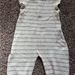 Quincy Mae Cream Knit Baby Overalls